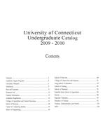University of Connecticut undergraduate catalog, 2009-2010