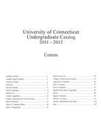 University of Connecticut undergraduate catalog, 2011-2012