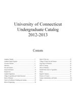 University of Connecticut undergraduate catalog, 2012-2013
