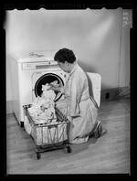 Handicapped Homemakers Project, Mrs. Wilson with laundry