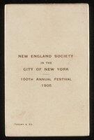New England Society in the City of New York Medal, 100th Annual Festival 