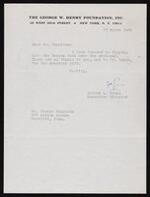 George W. Henry Foundation, Correspondence with Alfred Gross