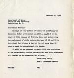Letter from E. Ingraham Company to Frances Perkins