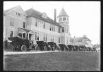 Automobiles at Storrs lined up in front of Main Building
