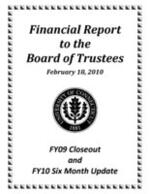 2010-02-18 Financial Report to the Board of Trustees