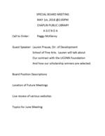 2018-05-01 Board Meeting Agenda
