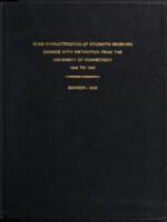 Some characteristics of students receiving degrees with distinction from the University of Connecticut, 1942 to 1947 