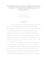 Examining the Academic Achievement and Creative Productivity of High Potential Urban Youth