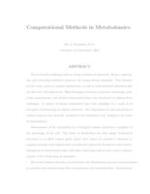 Computational Methods in Metabolomics