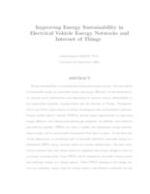 Improving Energy Sustainability in Electrical Vehicle Energy Networks and Internet of Things