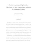 Machine Learning and Optimization Algorithms for Fault Diagnosis and Prognosis in Automotive Systems