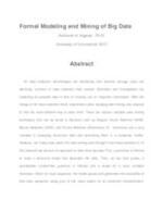Formal Modeling and Mining of Big Data