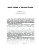 Analytic Methods for Geometric Modeling