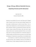 Design of Energy Efficient Embedded Systems Exploiting Domain-specific Information