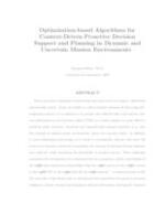 Optimization-based Algorithms for Context-Driven Proactive Decision Support and Planning in Dynamic and Uncertain Mission Environments