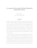 Coverage and Time-optimal Motion Planning for Autonomous Vehicles