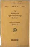 Connecticut Agricultural College bulletin, 1930-1931