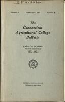 Connecticut Agricultural College bulletin, 1932-1933