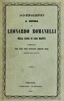 Documenti a difesa di Leonardo Romanelli
