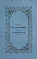 Risposta alla stampa pubblicata dal signor march Francesco Rusconi il di 31 agosto 1848