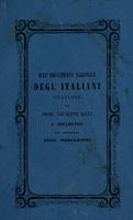 Sull'educamento nazionale degl'Italiani : orazione letta all'accademia del 2 febbraio 1848 nel Teatro della Fenice di Sinigaglia