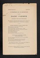 Condensed list of references for the Dairy farmer compiled by the Dairy Department