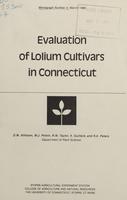 Evaluation of Lolium cultivars in Connecticut