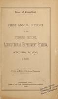 1888 First annual report of the Storrs School Agricultural Experiment Station, Storrs, Conn.