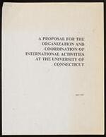 Proposal for the organization and coordination of international activities at the University of Connecticut