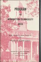 Program for Introduction-to-University Week, Monday, September 14 - Sunday, September 20, 1964, for Freshman and Transfer Students 