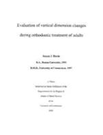 Evaluation of vertical dimension changes during orthodontic treatment of adults