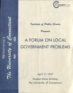 Institute of Public Service presents A Forum on local government problems
