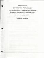 1997-1998, Anthesthesiology Department Annual Report