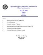 2009-05-19 Clinical Affairs and Peer Review Subcommittees Meeting