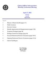 2012-04-17 Clinical Affairs and Peer Review Subcommittees [Credentials] Meeting