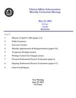 2012-05-15 Clinical Affairs and Peer Review Subcommittees [Credentials] Meeting