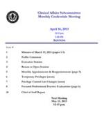 2013-04-16 Clinical Affairs and Peer Review Subcommittees [Credentials] Meeting