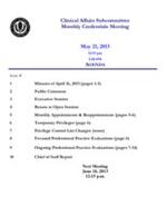 2013-05-21 Clinical Affairs and Peer Review Subcommittees [Credentials] Meeting