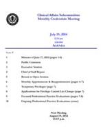 2014-07-15 Clinical Affairs and Peer Review Subcommittees [Credentials] Meeting