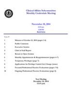 2014-11-18 Clinical Affairs and Peer Review Subcommittees [Credentials] Meeting