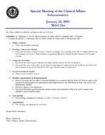 2003-01-21 Meeting Minutes