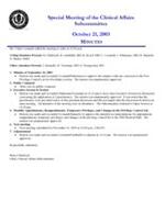 2003-10-21 Meeting Minutes