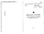Exhibit: Rules of Service - Rukovodjenje (B/C/S) 1984-03-21