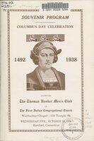 Souvenir program, Columbus Day celebration, 1492-1938