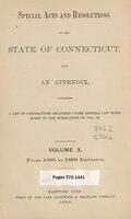 Special acts and resolutions of the state of Connecticut, vol. 09 1881/1884 to v. 10 1885-1890