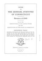 General statutes of Connecticut, revision of 1949, Vol. 4, Index, pt. 2