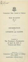 Information for citizens and aliens contained in the President's proclamation of April 16, 1917, to citizens and aliens