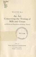 Act concerning the testing of milk and cream