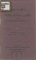 Dairy and pure food laws of the state of Connecticut, corrected to the close of the legislative session of 1939