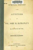 Special report of the auditors on Col. John M. Hathaway's accounts